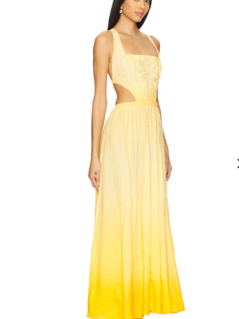 Maaji Boho Sunrise Canary Dress In Pastel Yellow